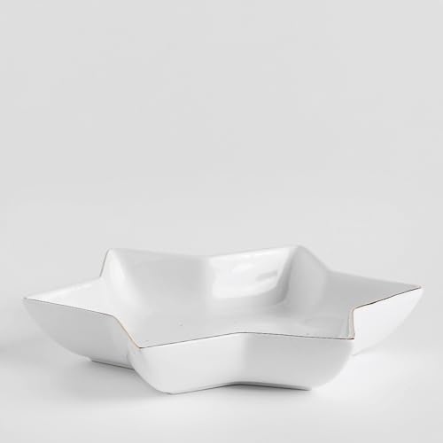 home&you - Bandeja para servir Whitetrees, forma de estrella, decoración navideña, plato de postre, bandeja, de dolomita, Navidad, bandeja para servir pasteles, galletas, galletas, 30,5 x 30,5 cm