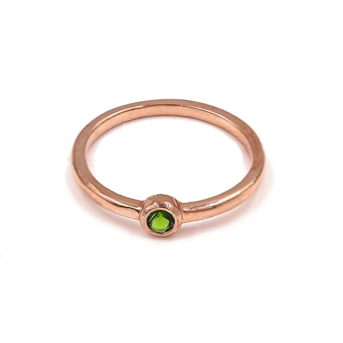 Bague de promesse en argent 925 et diopside naturel, le cadeau ethnique idéal pour femme