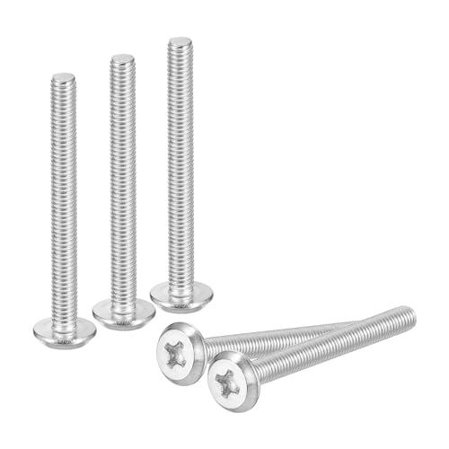 uxcell M3x30mm Flat Round Head Phillips Head Screws, 10Pcs 304 Stainless Steel Phillips Drive Machine Screw, Full Thread, Bright Finish, Furniture Screw Connection Bolt Screw