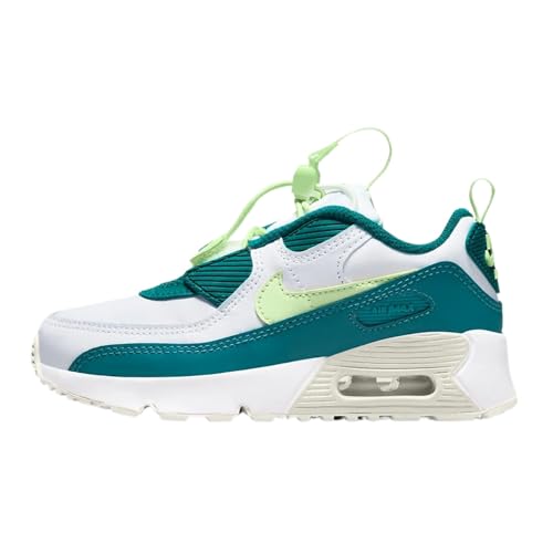 Nike Air Max 90 Toggle Little Kids' Shoes Size - 11.5 White/Barely Volt
