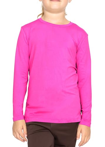 Image of Shirts for Girls Long Sleeve Crew Neck Top, Hoodie or 3 /4 Sleeve Soft Stretch Kids Lightweight Size 2-16