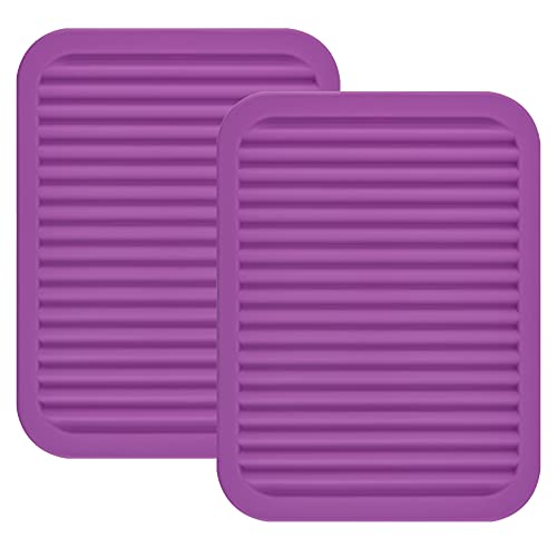 Smithcraft Silicone Trivets Mats for Hot Dishes and Hot Pots, Hot Pads for Countertops, Tables, Pot Holders, Spoon Rest Small Drying Mats Set of 2 Color Purple Smithcraft Silicone Trivets Mats for Hot Dishes and Hot Pots, Hot Pads for Countertops, Tables, Pot Holders, Spoon Rest Small Drying Mats Set of 2 Color Purple