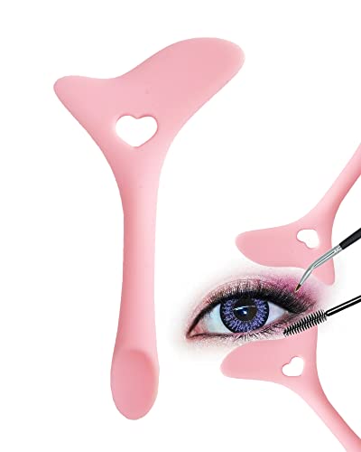 DogieLyn Reusable Eyeliner Stencils Silicone Winged Tip Eyebrow Pencil Smoky Eyeshadow Applicators Plate Cat Shape Guide Template Multifunctional Lazy Quick Makeup Tool