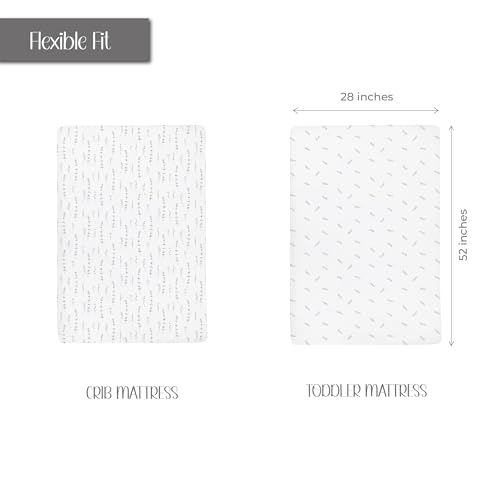 Parure de lit 100% jersey de coton gris forêt pour matelas bébé - 3