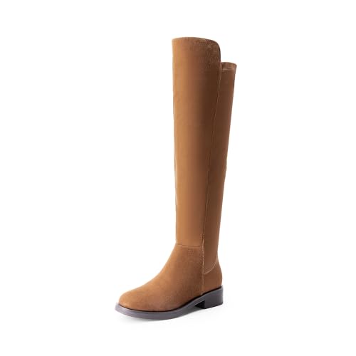 DREAM PAIRS Botas Mujer de Caña Extra Larga con Suela Plana Baja con Caña Elastica Invierno,Size...