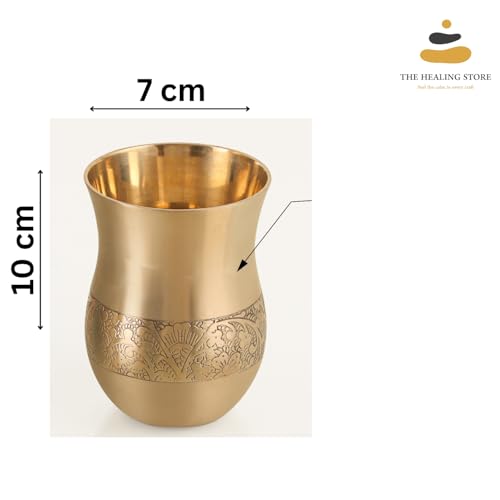 Image of THE HEALING STORE Bronze Kansa Glass, 200 ml Capacity, Gold, Medium Size (Glass 1)