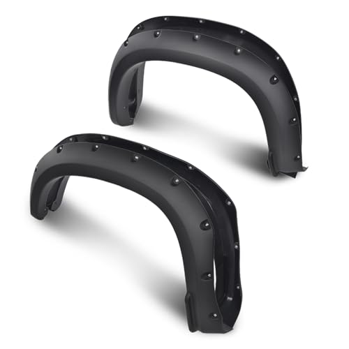 G-PLUS Fender Flares 4PCS,Compatible with Chevy Silverado 1500 2019 2020 2021(Not Fit 2019 LD),Not Fit GMC Sierra,Pocket Rivet Style Smooth Black 4pcs