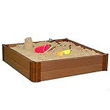 Frame It All 300001513 Two Inch Series Composite Square Sandbox Kit with Collapsible Cover, 4' x 4' x 11