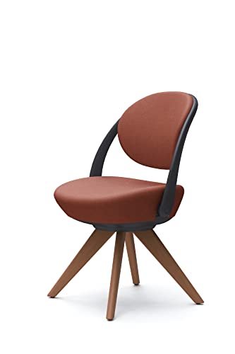 オカムラ パラベル パーソナルチェア 在宅ワーク対応 木4本脚 ブラック テラコッタ 8CBAYS-FXW6