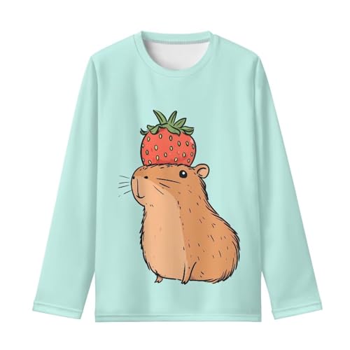 Image of Girls Long Sleeve Shirts Casual Crewneck Soft T-shirts for Girls 3-16 Years Old