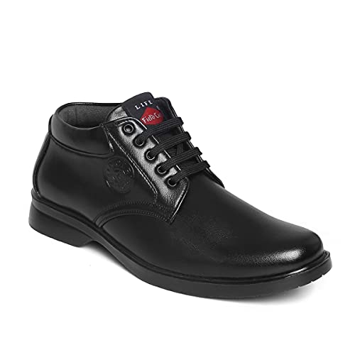 Image of FIELD CARE Men's Fashion Lace-Up Mid Top Formal Dress Shoes - Stylish Office, Business Footwear with Comfortable Cushioned Sole