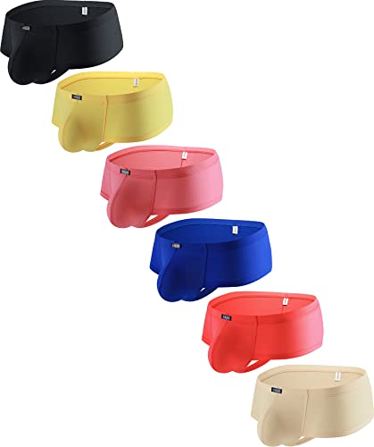 iKingsky Men's High Stretch Cheeky Boxer Briefs Sexy Brazilian Back Mens Underwear Low Rise Mini Cheek Thong Under Panties