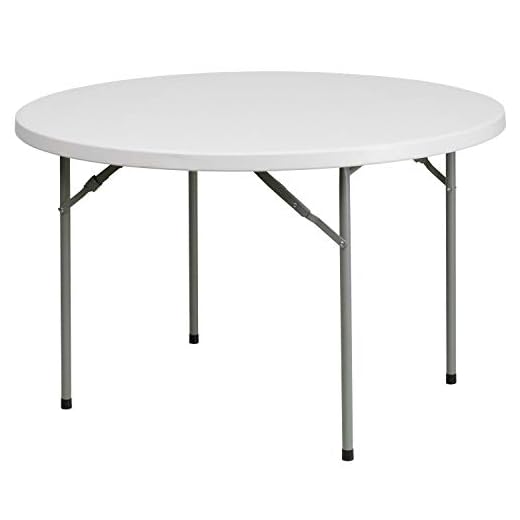 Flash Furniture 4-Foot Round Granite White Plastic Folding Table