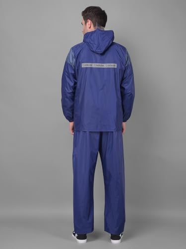 Image of Dollar Rainguard Men's Reversible Full Sleeve Solid Raincoat Set With Adjustable Hood and Pocket