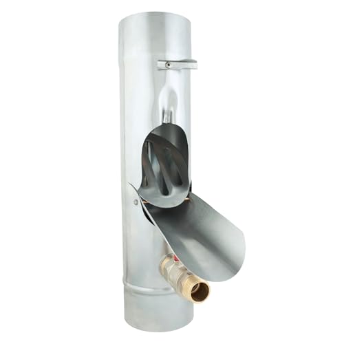 Baumeister.tech Regenwasserklappe mit Auslaufhahn 3/4″, Regenwassersammler aus Titanzink für Fallrohr Ø100 mm, Regenwasserfilter mit Sieb Fallrohrfilter für Regentonne & Gartenbewässerung