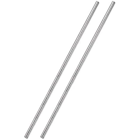 sourcing map 2Stk. 4mm x 300mm Edelstahlstäbe 304 Edelstahl Solide Rundstab für Bastelarbeit Cover