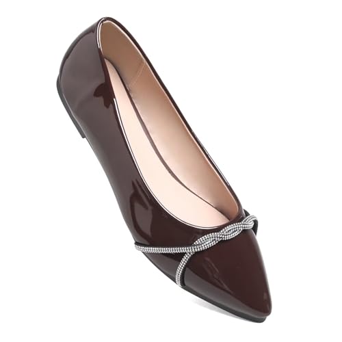 Image of Stunner Womens Flats Fashion Pointed Toe Bowknot Ballet Flats Cute Slip On Dress Flats Comfortable Party Wedding Flats2