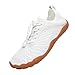 Teuivhy Hike Barefoot Shoes Women Men Breathable & Non-Slip Athletic Footwear Wide Toe Water Shoes White Gum