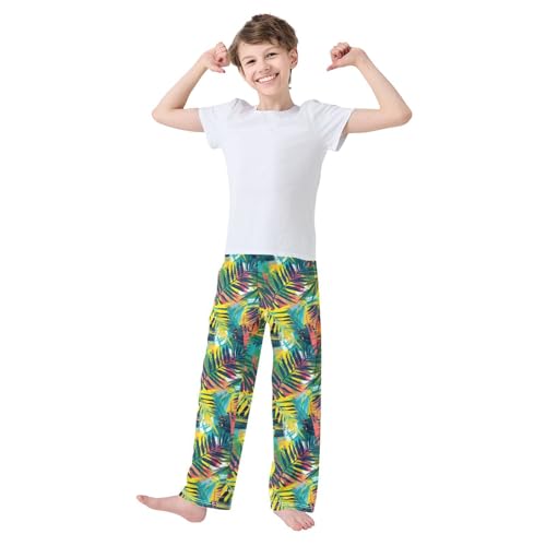 Pajama Pants Bright Tropical Foliage Leaves PJ Bottoms Sleepwear Lounge Sleep Pant with Pockets2