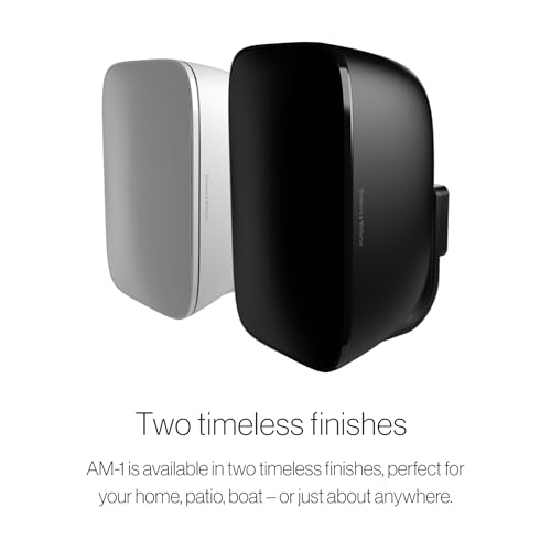 Bowers & Wilkins AM-1 Architectural Monitor Weather-Resistant Loudspeaker for Patio, Garden, or Poolside, 1" Aluminum-Dome Tweeter, 5" Glassfibre Cone Midrange & Auxiliary Bass Radiator (Pair, Black)