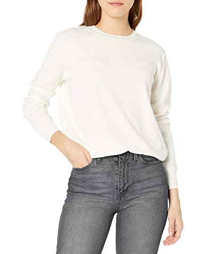 Qualfort Women's Crewneck Sweater Pullover Knitted Sweaters Ivory-Upgrade Small #TOP7