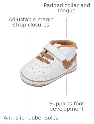 Image of Clowora Unsex Baby Shoes Boys Girls Infant Sneakers Non-Slip Soft Rubber Sole Toddler Crib First Walker Lightweight Shoes