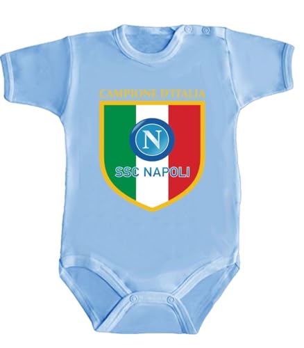 Kitry Body Bimbo Bimba Neonato Bebè Scudetto Napoli Sport Calcio Calcetto Pigiama Tempo Libero Relax Felpe Squadra Tifoso Napoletano Pizza Cuore Passione