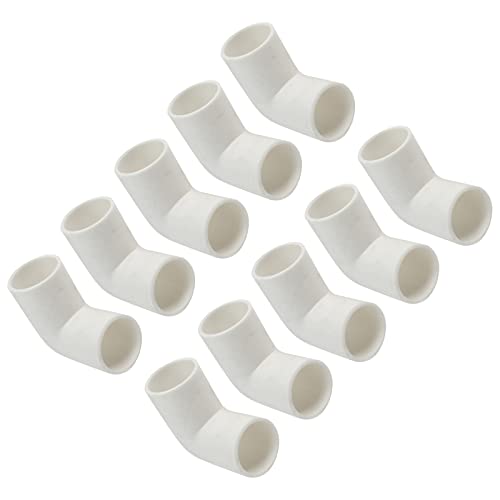 QUARKZMAN 16mm Inner Dmr. PVC Rohrverbinder x 10 Stk. 90 Grad Ellbogen Rohrverbindungsstücke für Gebäude Bewässerungsinstallation Weiß
