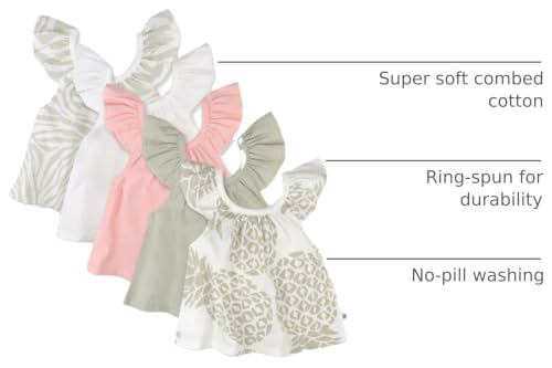 Image of HonestBaby Baby Multipack Short Sleeve T-Shirts 100% Organic Cotton Infant Baby, Toddler, Little Kid, Boy, Girl, Unisex