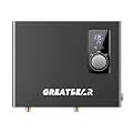 Tankless Water Heater Electric, GREATBEAR 18kW on Demand Hot Water Heater Electric 240Volts, Instant Water Heaters Point of Use, Self Modulating and ETL Certified ECO180G Gray