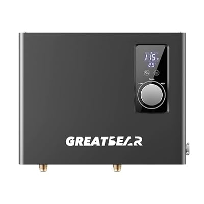 Tankless Water Heater Electric, GREATBEAR 18kW on Demand Hot Water Heater Electric 240Volts, Instant Water Heaters Point of Use, Self Modulating and ETL Certified ECO180G Gray