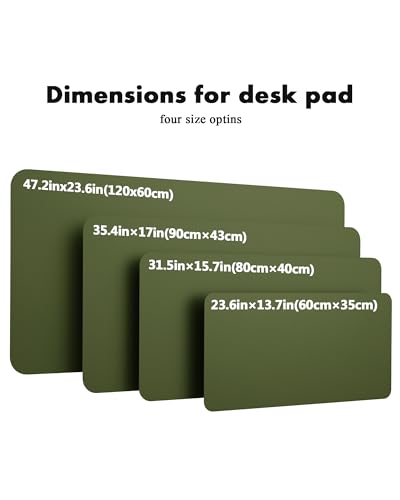 Image of YSAGi Eco Cork Desk Pad, Leather Deskpad, Double-Sided Desk Mat,Waterproof Large Mouse Pad, Non-Slip Mouse Mat, Laptop Desk Table Protector, Writing Pad for Office /Home(23.6 inchx13.7 inch,Olive Green+Cork)