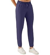 Haowind Women's High-Stretch Workout Joggers with Deep Zipper Pockets - Elastic Waist Yoga Pants ...