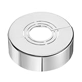 QUARKZMAN Wand Spaltflansch 1 Stück 62x20 mm Schneidbare ABS Runde Blende Abdeckung Verschluss Duscharm Flansch Für 20/25/33mm(0.8/1.0/1.3 Zoll) Wasserhahn Dekoration (Silber)