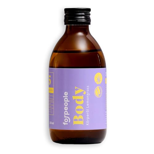 forpeople Körperöl Bio 250 ml · Distelöl, Sesamöl, Sanddornkernöl, Curcumaöl, Lemongras · Reich an Vitamin A und E · Anti Aging Massage und Pflegeöl · Zertifizierte Naturkosmetik