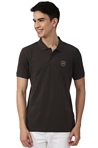 Image of Peter England Men's Solid Slim Fit Polo Shirt
