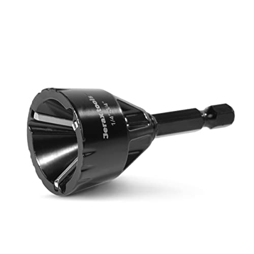 Jerax Tools Tungsten Carbide Deburring Chamfer Tool Drill Bit 1/4" To 3/4", Remove Burr, Repair Tools For Damaged Metal Steel Screws, Bolts And Fasteners, Quick Release Hexagon Shank #TOP4