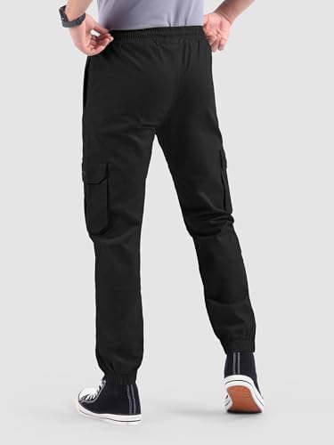 Image of Beyoung Cotton Regular Fit Heavy Gauge Cargo Joggers for Men | Ribbed Hem | Spacious Pockets | Track Pants | Elastic Waistband | Cargo for Men