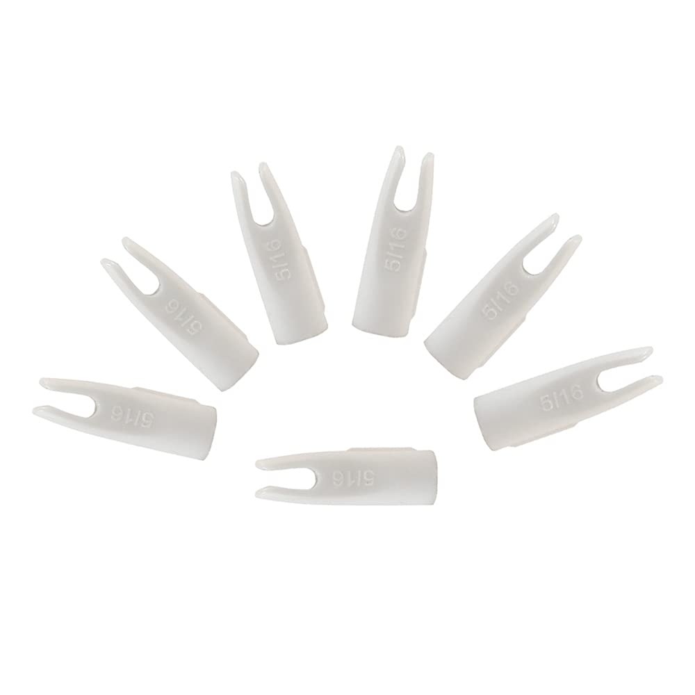 Poearcus Pack de 60 flèches de tir à l'arc Nock ID 3.2mm/.126 » Queue de Remplacement pour flèches en Plastique pour Arc recourbé Arc à po Encoches (Blanc