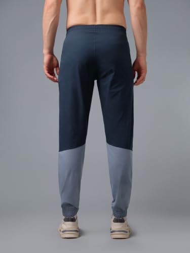 Image of TECHNOSPORT Mens Woven Regular Fit Activewear Joggers for Running, Gym, Sports and Regular Use Stretchable, Colorblock and Antimicrobial