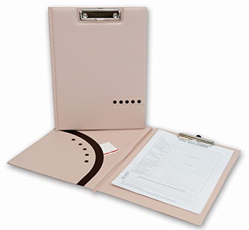 Krem, 2K Kapaklı Sekreterlik A4 Pvc Double Color 100 Yaprak Kapasiteli Clip Board 24x32 cm./Kahve