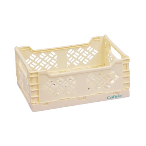 Image of Craftelier - Box for Organisation and Storage of Scrapbooking and Craft Materials | Foldable and Stackable Design | Large Size - Open Box Measures 24,5 x 18 x 10,8 cm - Colour Yellow