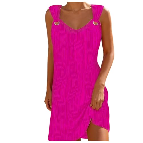 Mini robe débardeur plissée en coton léger pour tenue décontractée de tous les jours