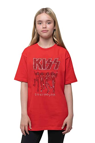 KISS Kids T-Shirt Destroyer Sketch Band Logo Nue Official Red Ages 5-14 Years, red, L