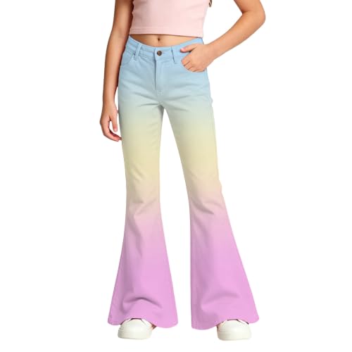 Girls School Uniform Pants – High-Stretch Flare Dress Bootcut Pants for Kids