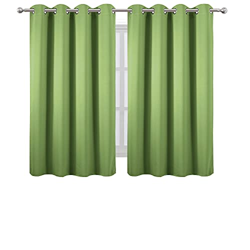 Image of LEMOMO Blackout Curtains 52 x 45 inch /Light Green Curtains Set of 2 Panels /Thermal Insulated Room Darkening Bedroom Curtains