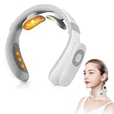 Xpudding Neck Massager with Heat,Electric TENS Machine for Pain Relief,15 Levels Deep Tissue Massage, Portable Wireless and Soothing, Transcutaneous Electrical Nerve Stimulator for Women