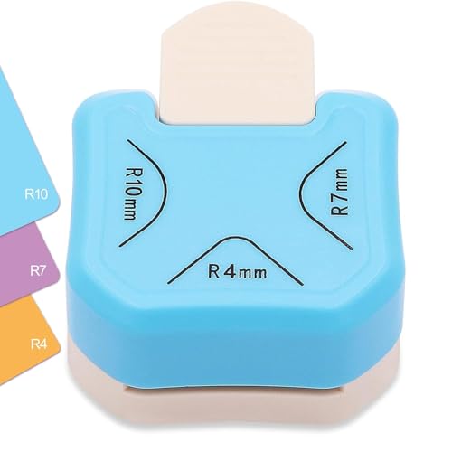 Recopilación de Esquinas para fotografías los mejores 10. 43 Rellenador de Esquinas de Papel 3 en 1 (R4mm+R7mm+R10mm), Punzones para Manualidades, Cortador, Tablero de Perforación de Sobres, Laminado, Cortador de Fotos