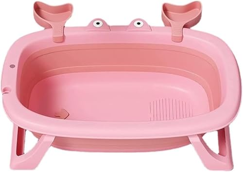 Jifocelt ベビーバス 赤ちゃん浴槽 子供用風呂桶 児童バスタブ 洗濯バケツ 折りたたみ 滑り止め設計 水抜き穴 収納容易 持ち運び 67*44*20cm 0〜6歳 (ピンクです)