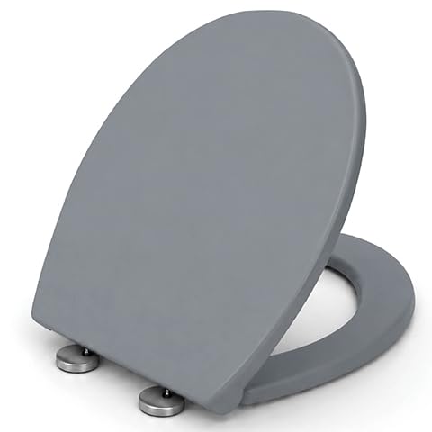 Futura Soft Close Oval Toilet Seat, Quick Release, Grey
